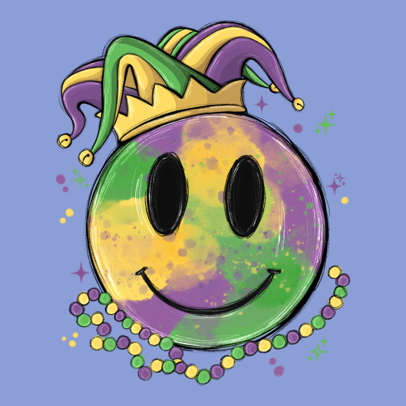 Smiley Face Mardi Gras Long Sleeve Tee by MaliasSmallBusiness | Teevron