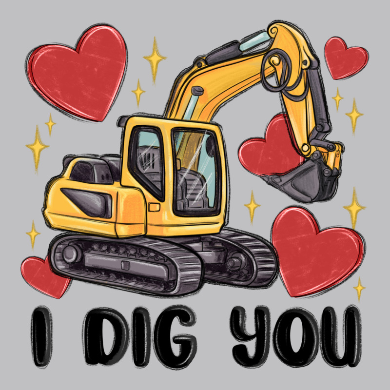 I Dig You Valentines Excavator Long Sleeve Tee by MaliasSmallBusiness | Teevron