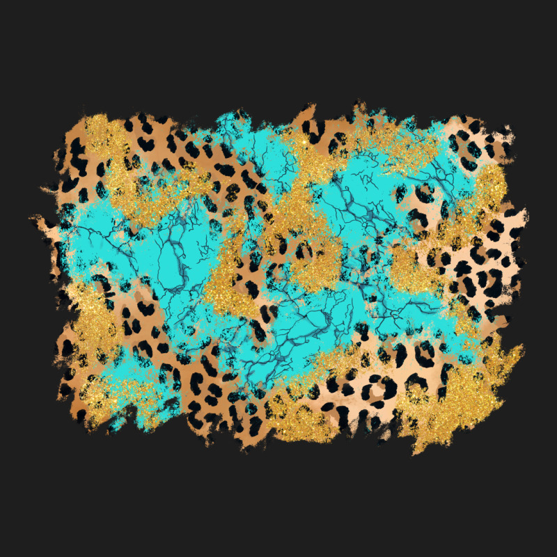 Glitter Leopard Turquoise Background Classic Tee by AdoDesignShop | Teevron