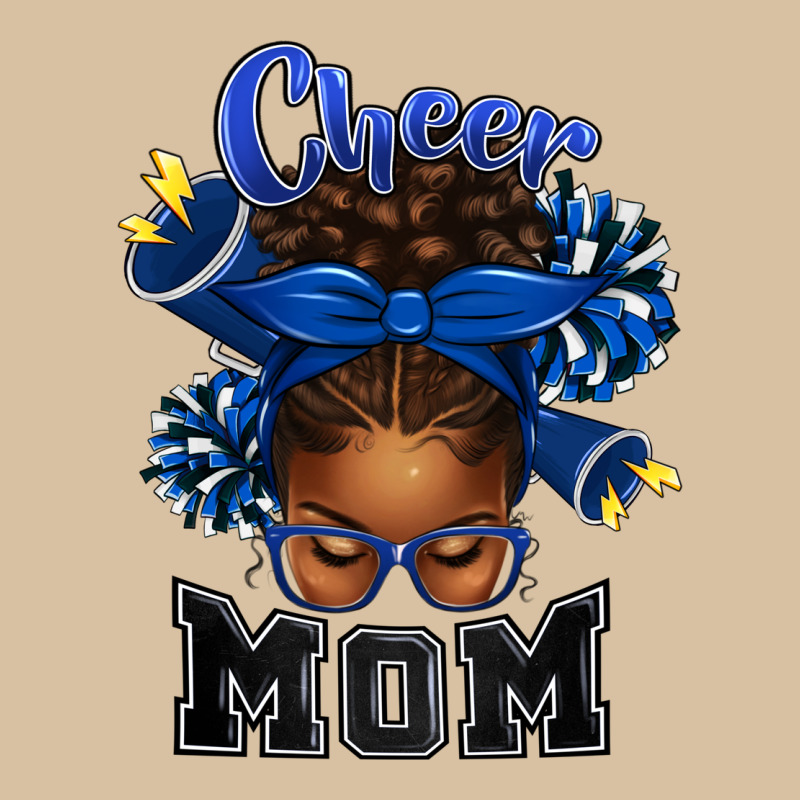 Cheer Mom Afro Messy Bun Heavyweight Hoodie by texasbilliewilder | Teevron