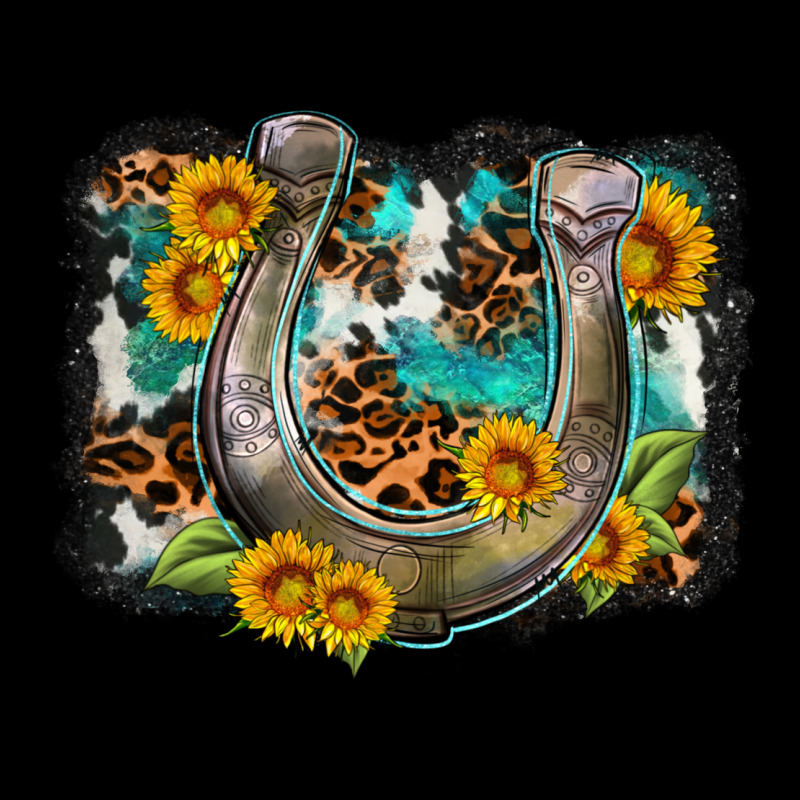 Western Leopard Cowhide Turquoise Background Horse Urban Hoodie by OliviaCreatesArt | Teevron