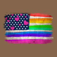 American Flag And Lgbt Flag  Background Premium Tee | Teevron