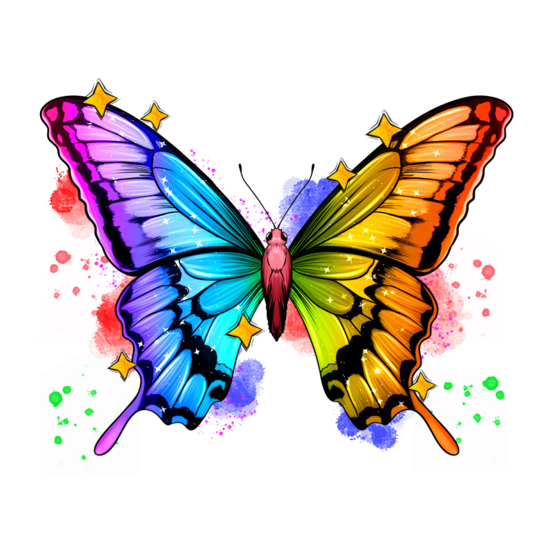 Rainbow Butterfly Ladies Tee by Zillion Design Studio | Teevron