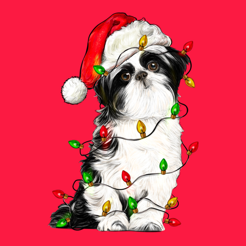 Christmas Shih Tzu Dog Zipper Hoodie by LillyAllenDesigns | Teevron
