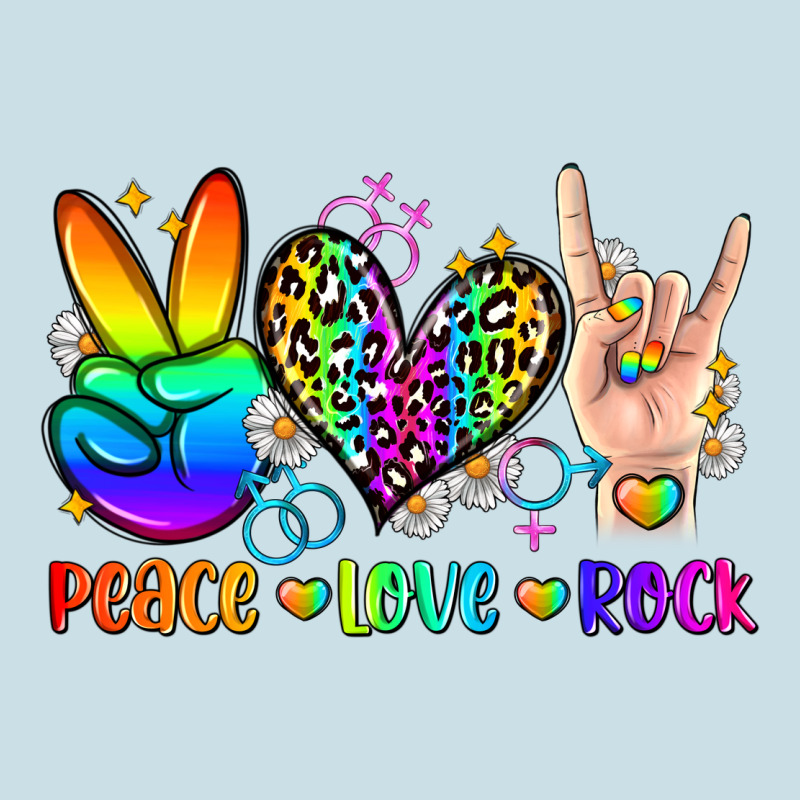 Peace Love Rock Ladies Tee by Zillion Design Studio | Teevron