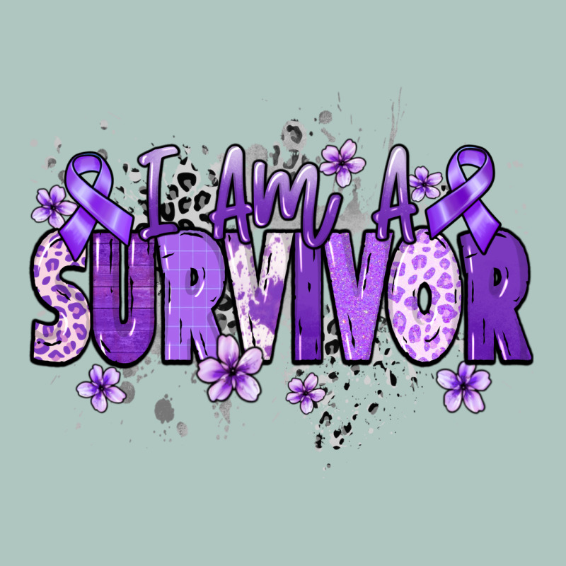 I Am A Survivor Purple Ribbon Premium Sweatshirt by NancyCooperArtShop | Teevron