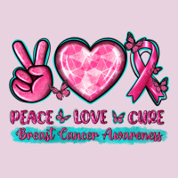 Peace Love Cure Breast Cancer Awareness Ladies Tee | Teevron