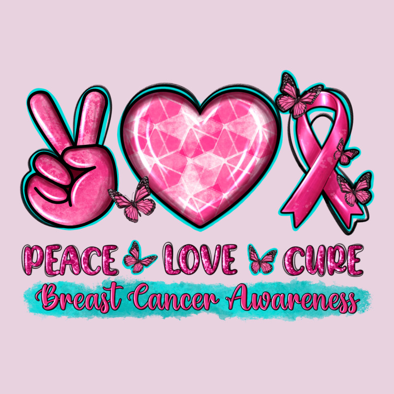 Peace Love Cure Breast Cancer Awareness Ladies Tee by texasbilliewilder | Teevron