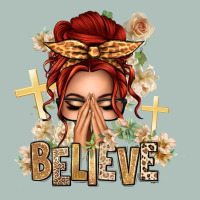 Red Hair Believe Praying Caucasian Messy Bun Heavyweight Hoodie | Teevron