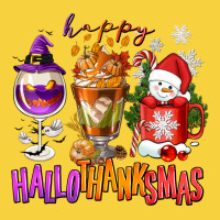 Happy Hallothanksmas Wine Glass And Coffee Premium Sweatshirt | Teevron