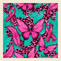Pink Butterfly With Ribbon Cancer Ladies Tee | Teevron