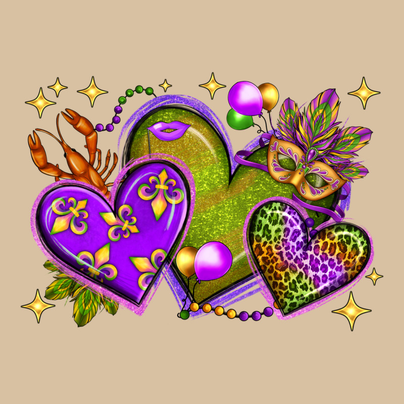 Mardi Gras Hearts Heavyweight Hoodie by NancyCooperArtShop | Teevron