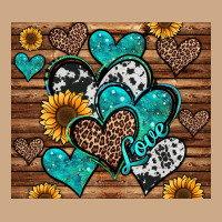 Turquoise Sunflower Hearts Vintage Hoodie | Teevron