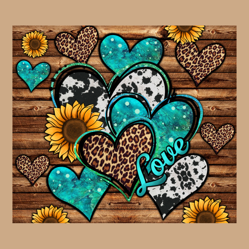 Turquoise Sunflower Hearts Vintage Hoodie by Jasminsmagicworld | Teevron
