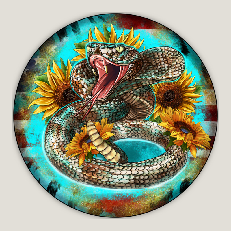 Rattlesnake And Sunflower Heavy Core Tee by BarkalooDesign | Teevron