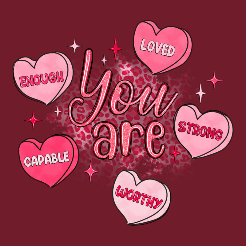 You Are Enough Valentines Day Zipper Hoodie by LillyAllenDesigns | Teevron