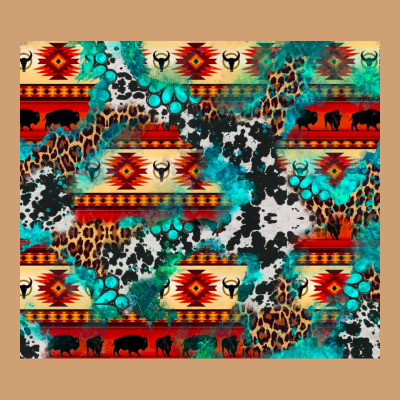 Aztec Leopard Cowhide Turquoise Vintage Tee by BarkalooDesign | Teevron