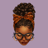 Afro Messy Bun Orange Leopard Bow Heavyweight Hoodie | Teevron