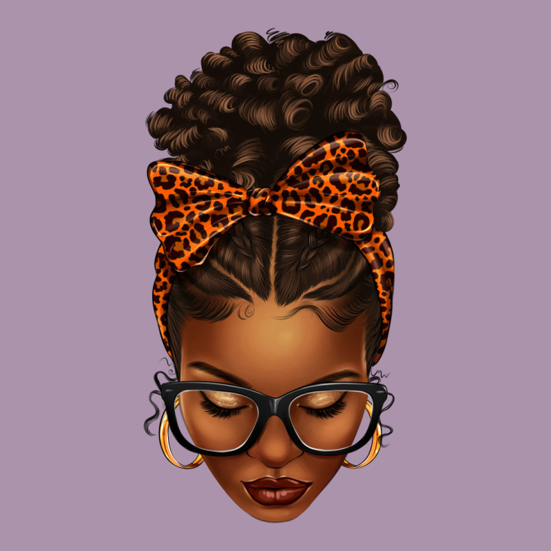 Afro Messy Bun Orange Leopard Bow Heavyweight Hoodie by texasbilliewilder | Teevron