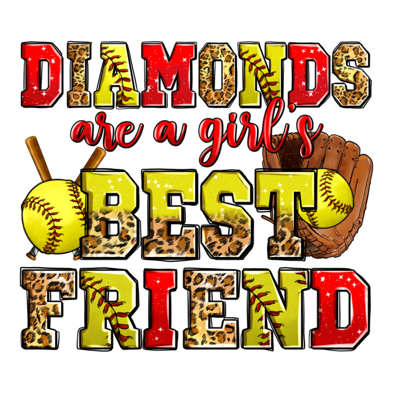 Diamonds Are A Girl's Best Friend Softball Ladies Tee by Zillion Design Studio | Teevron