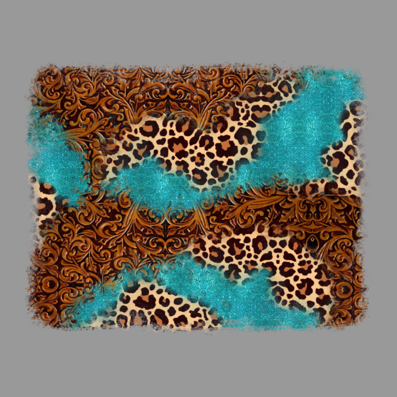 Turquoise Glitter Leopard Background Vintage Hoodie by AdoDesignShop | Teevron