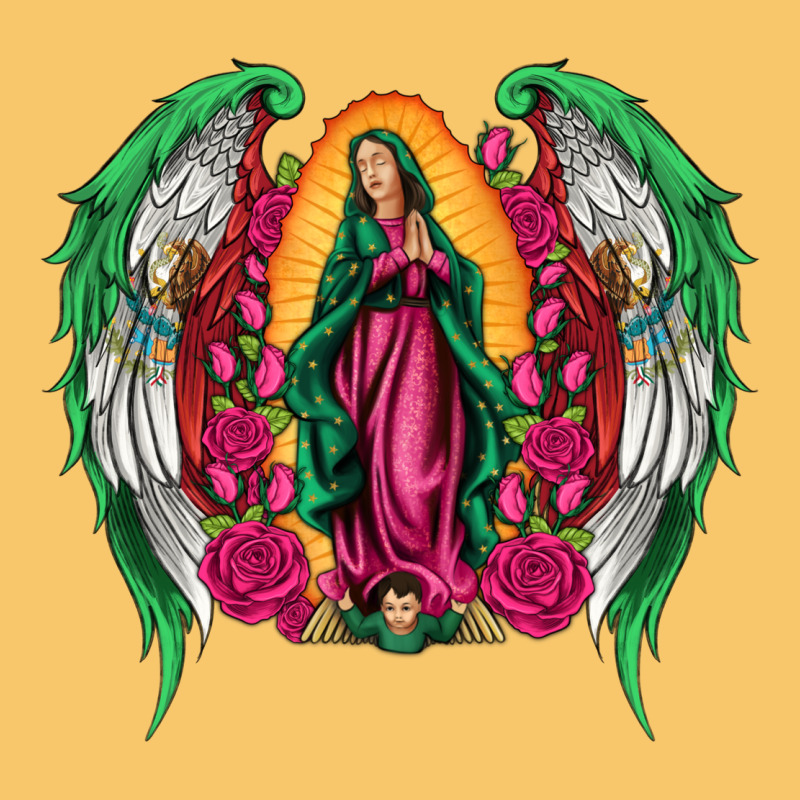 Mexican Flag Wings Our Lady Of Guadalupe Vintage Hoodie by Artiststas | Teevron