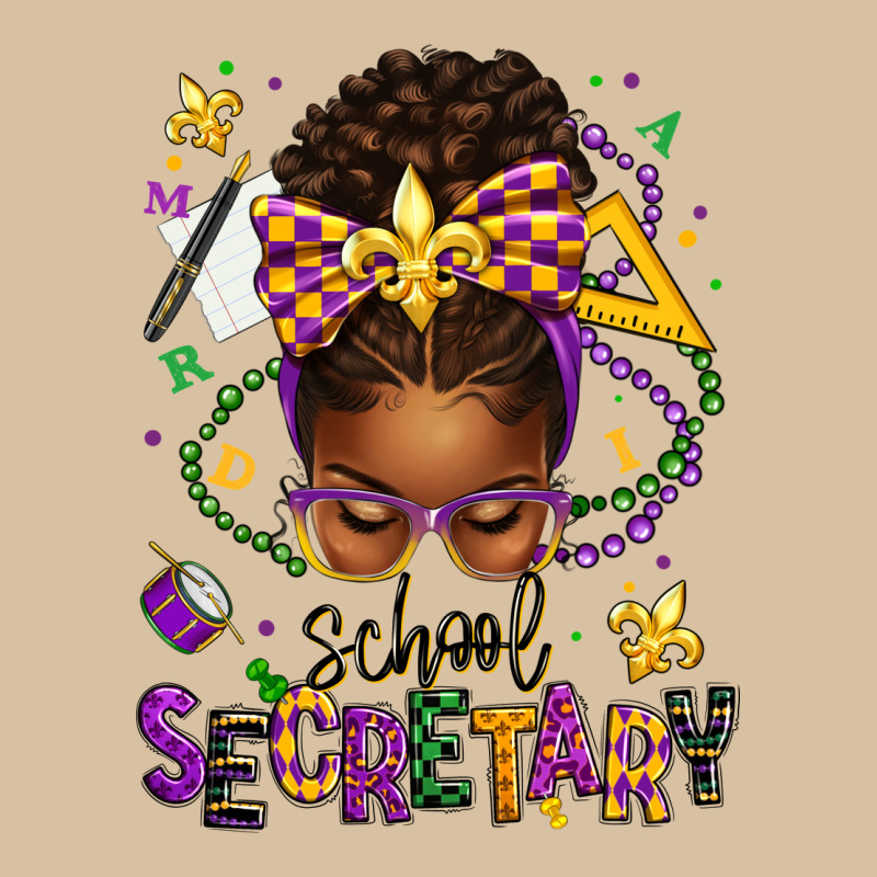 Mardi Gras School Secretary Afro Messy Bun Heavyweight Hoodie by texasbilliewilder | Teevron