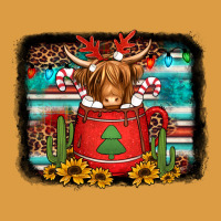 Hot Coco Christmas Highland Cow With Background Urban Heavy Tee | Teevron