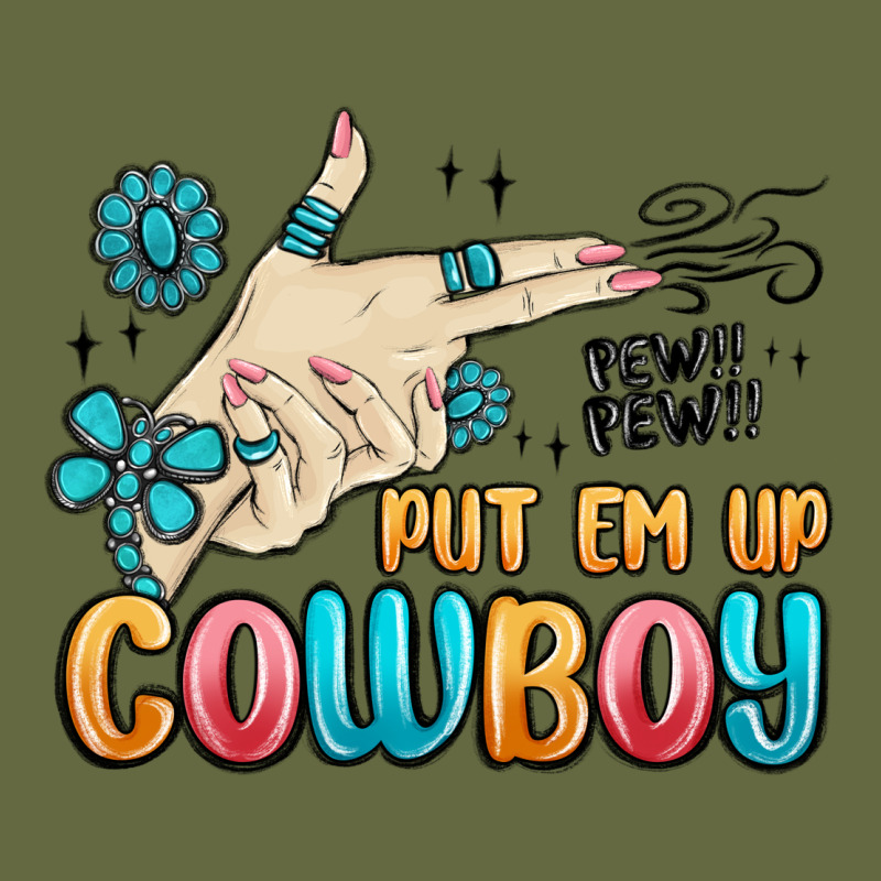 Western Turquoise Put Em Up Cowboy Long Sleeve Tee by MaliasSmallBusiness | Teevron