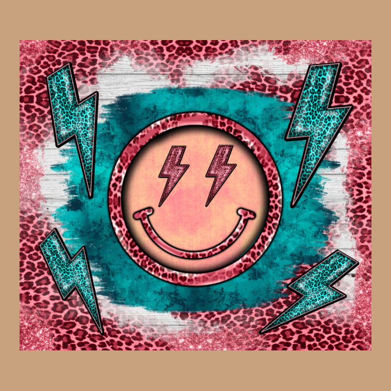 Western Lightning Bolt Smiling Face Turquoise Vintage Tee by BarkalooDesign | Teevron