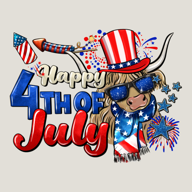 Happy 4th Of July Cow Heavy Core Tee by CowGirlArtShop | Teevron
