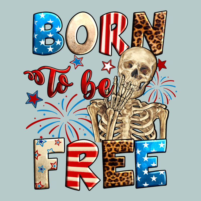 Born To Be Free With Skeleton 4th Of July Heavy Core Tee by Neo Western | Teevron