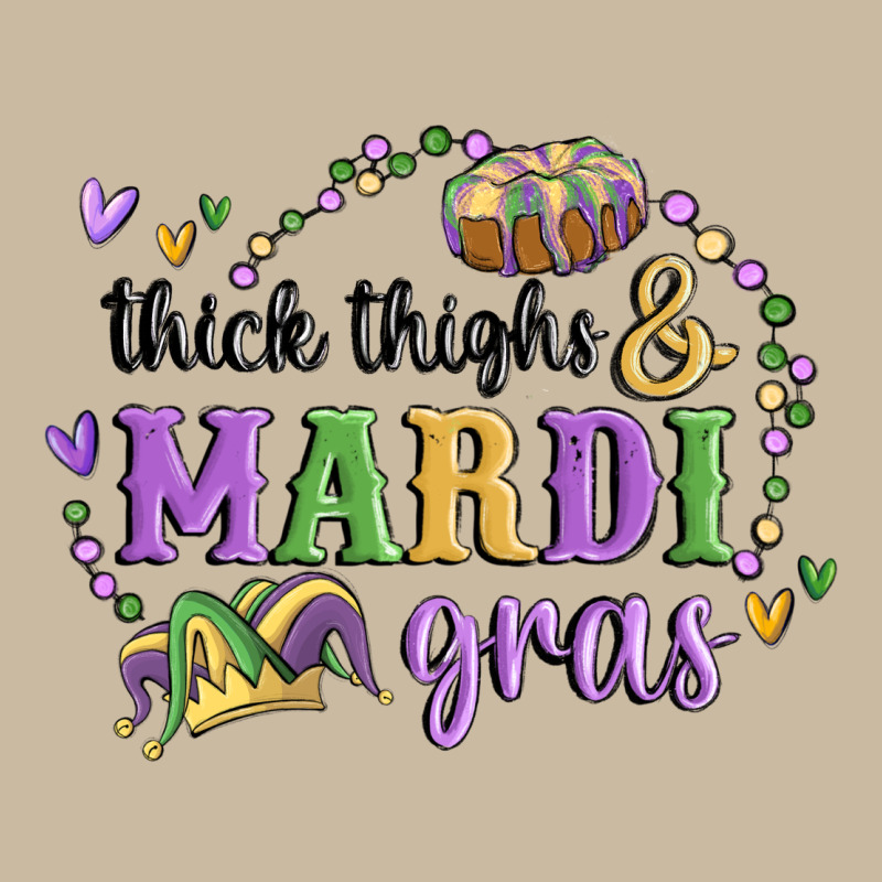 Thick Thighs Mardi Gras Long Sleeve Tee by MaliasSmallBusiness | Teevron