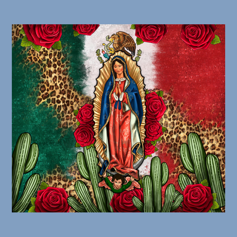 Our Lady Of Guadalupe Mexican Flag Roses Cactus Urban Hoodie by FaDigitalArtStudio | Teevron