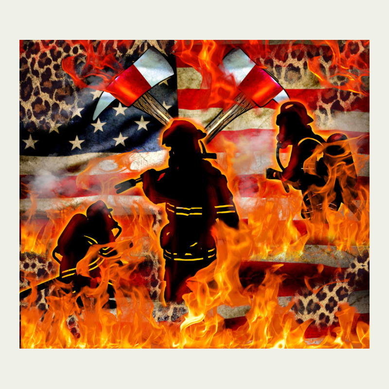 Western Firefighters With Thin Red Line Urban Heavy Tee by LillyAllenDesigns | Teevron