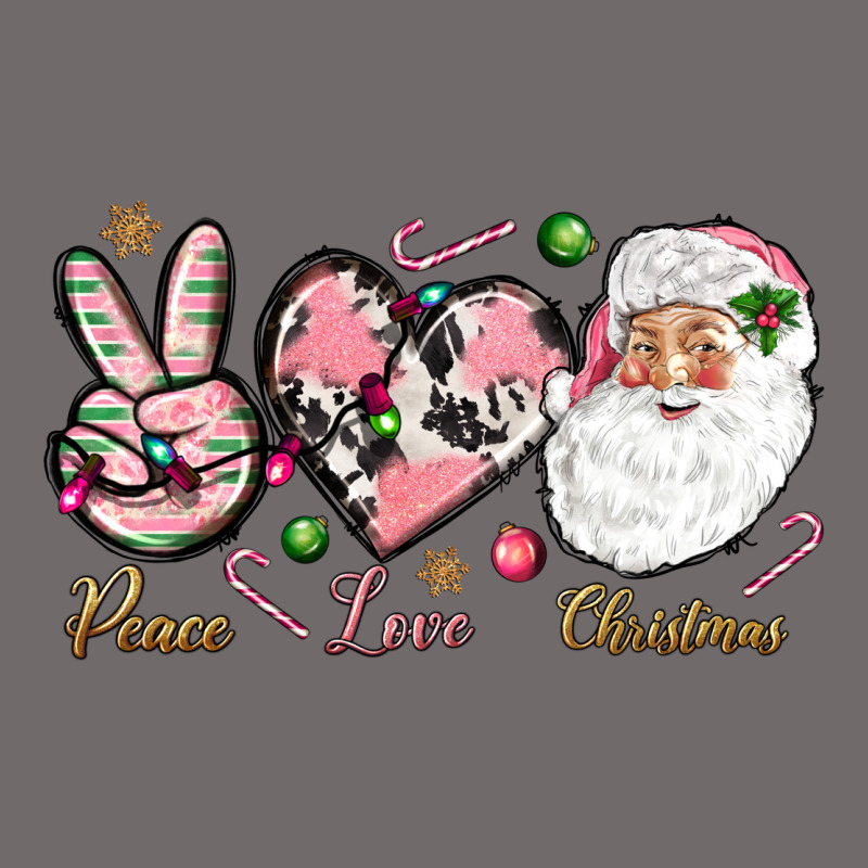Pink Peace Love Christmas Urban Heavy Tee by NancyCooperArtShop | Teevron