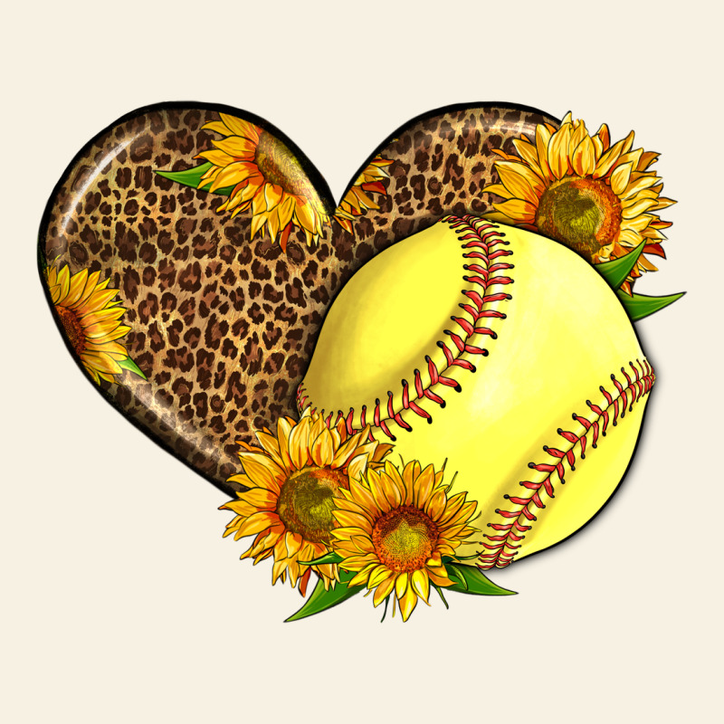 Softball Heart With Sunflowers Vintage Tee by LillyAllenDesigns | Teevron