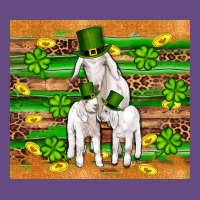St Patricks Goat Family Shamrock Gold Serape Leopard Glitter Wooden Tu Vintage Hoodie | Teevron