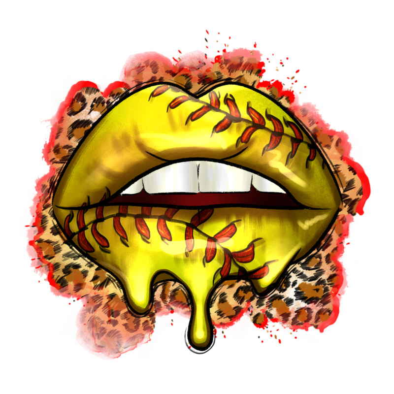Softball Lips Ladies Tee by Zillion Design Studio | Teevron