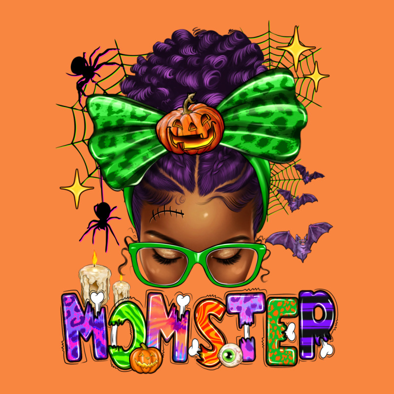 Halloween Afro Messy Bun Momster Premium Sweatshirt by texasbilliewilder | Teevron