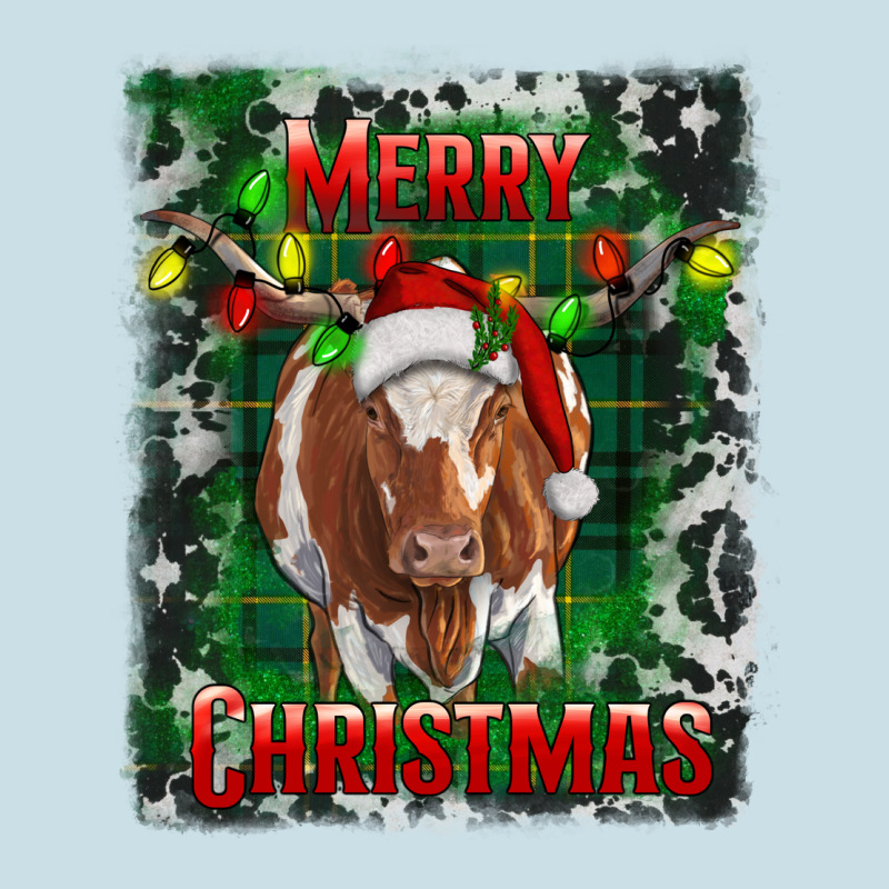 Merry Christmas Longhorn Cow Ladies Tee by RanaPortraitStore | Teevron