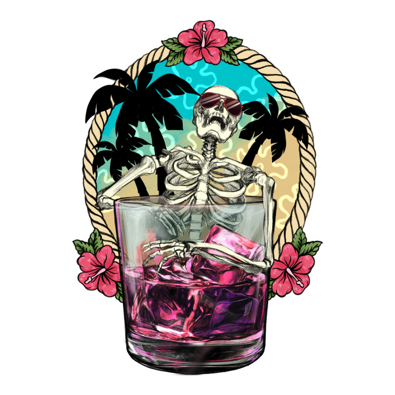 Summer Skeleton Cocktail Heavyweight Hoodie by NancyCooperArtShop | Teevron
