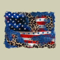 Leopard Glitter American Flag 4th Of July Heavy Core Tee | Teevron