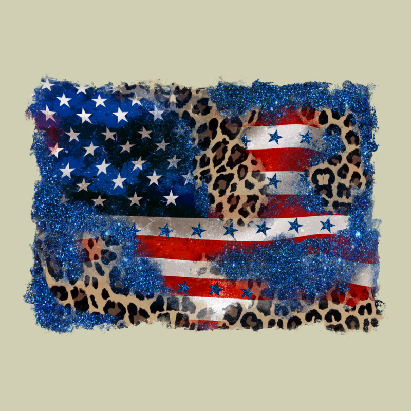 Leopard Glitter American Flag 4th Of July Heavy Core Tee by CowGirlArtShop | Teevron
