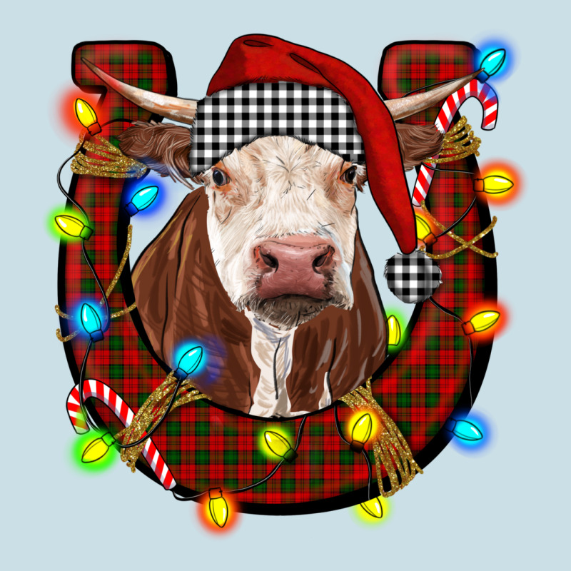Christmas Horseshoe With Hereford Cow Ladies Tee by RanaPortraitStore | Teevron