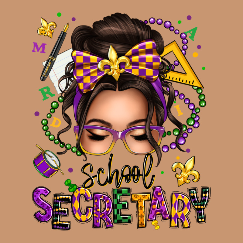 Mardi Gras School Secretary Caucasian Messy Bun Heavyweight Hoodie by texasbilliewilder | Teevron
