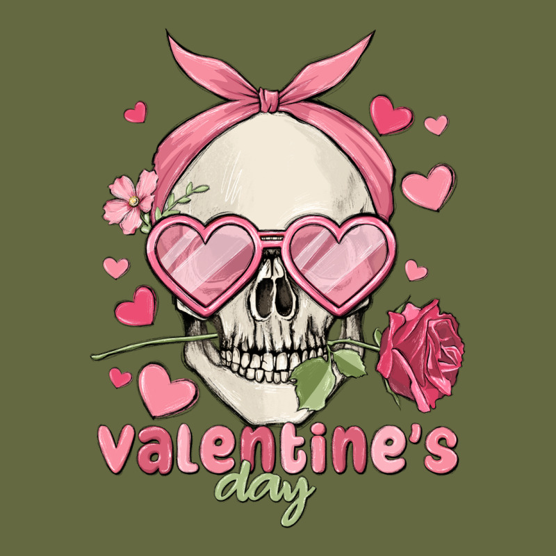 Valentine's Day Skull Long Sleeve Tee by MaliasSmallBusiness | Teevron