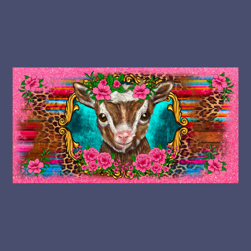 Western Baby Boer Goat Pink Flowers Serape Leopard Pink Glitter Patter Vintage Tee by BarkalooDesign | Teevron