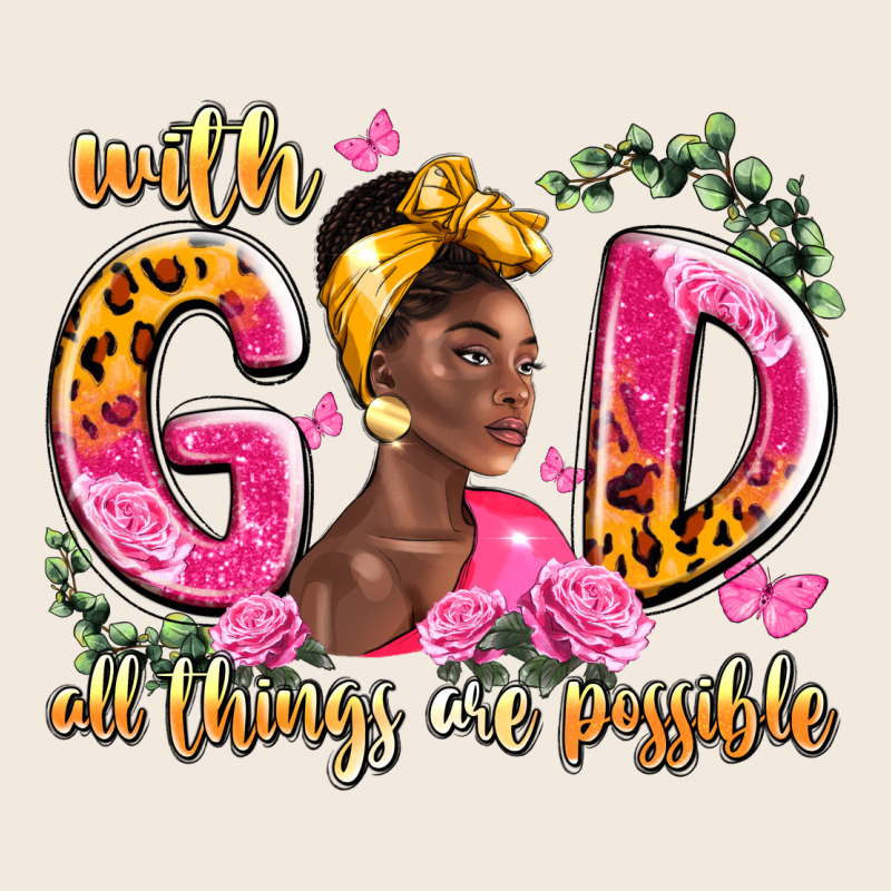 With God All Things Are Possible Black Woman Zipper Hoodie by LillyAllenDesigns | Teevron