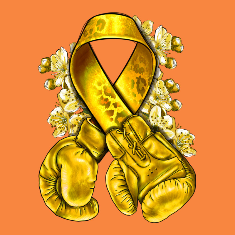 Childhood Cancer Yellow Ribbon With Boxing Gloves Premium Sweatshirt by NancyCooperArtShop | Teevron